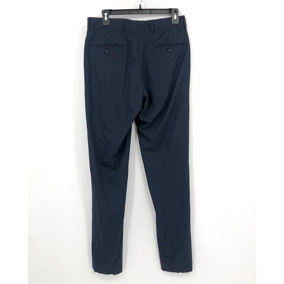 NORDSTROM Men's Tech Smart Dress Pants 30R Blue Check Trim Fit Textured NWT - Picture 4 of 8